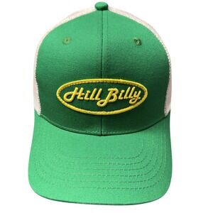HillBilly Green White Mesh Snapback Trucker Hat Embroidered Logo H3 Headwear NEW